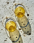 Amber Glow Solo Hoop Earrings