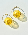 Amber Glow Solo Hoop Earrings