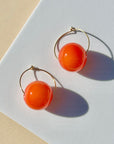 Vermilion Red Solo Hoop Earrings