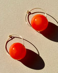 Vermilion Red Solo Hoop Earrings